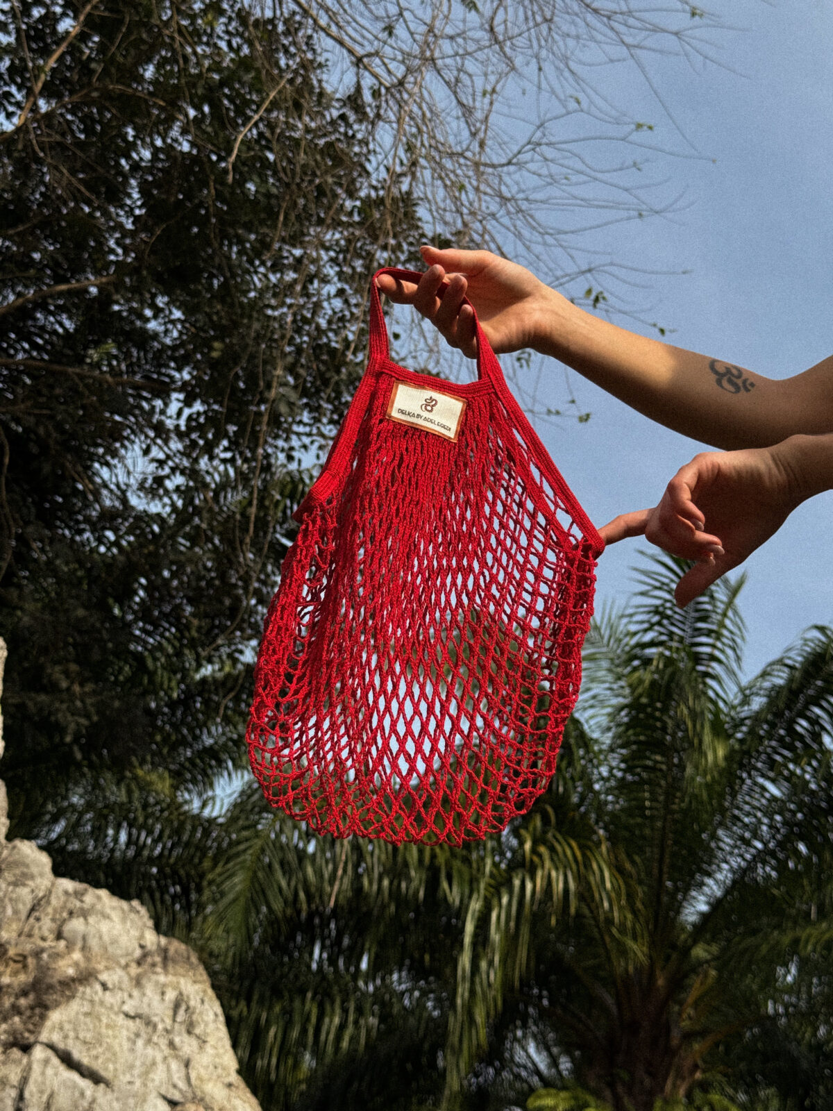 Cherry Pulse™ – Piros hálós tote